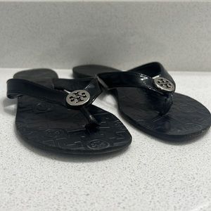 Tory Burch Thora Black Patent Leather Sandals size 7